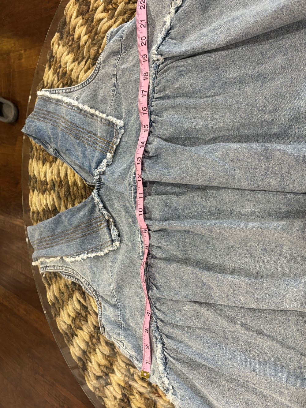 POL Light Blue Denim distressed top - Picture 4 of 5